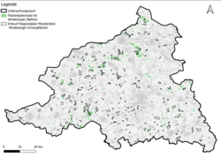 Flächenanalyse von Nefino: 70% der im Regionalplan Münsterland dargestellten Windenergieeignungsbereiche (WEB) sind de facto nicht für moderne Windenergieanlagen nutzbar<br />
© BBWind 