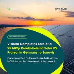 Visiolar veräußert baureifen 95 MWp Solarpark in Deutschland an Sunovis<br />
© Capcora