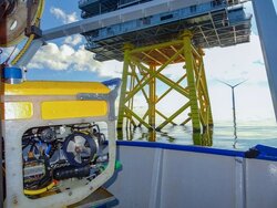 Deutsche Windtechnik will generate more than 300 inspection reports in the next two years with the help of a remotely operated vehicle (ROV).<br />
© Deutsche Windtechnik AG