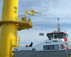 Deutsche Windtechnik was able to reduce downtimes at the Nordergründe offshore wind farm by 28.5 percent in 2021 by using maintenance campaigns focused on synergies.<br />
© Deutsche Windtechnik AG