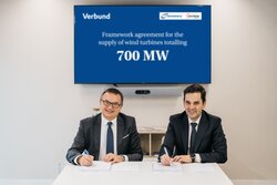 Picture from left: Dietmar Reiner, Managing Director of VERBUND Green Power  and José Luis Blanco, CEO of the Nordex Group<br />
© Nordex SE