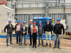 From left to right: Mathias Malischewski, Project Manager Concept Development Nordex, Prof. Dr. Jan Wenske, Deputy Director IWES, Michael Franke VP Global Engineering Nordex, Prof. Dr. Andreas Reuter, Managing Director IWES, Gesa Quisdorf, Group manager E<br />
© Nordex