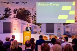 Kieran White, CEO von Perigus Energy, auf der Energy Storage Stage der WindEnergy 2026<br />
© Perigus Energy