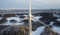 95,4 MW Windpark Havsnås mit 48 Turbinen in Strömsund, Jämtland in Schweden.<br />
© RES